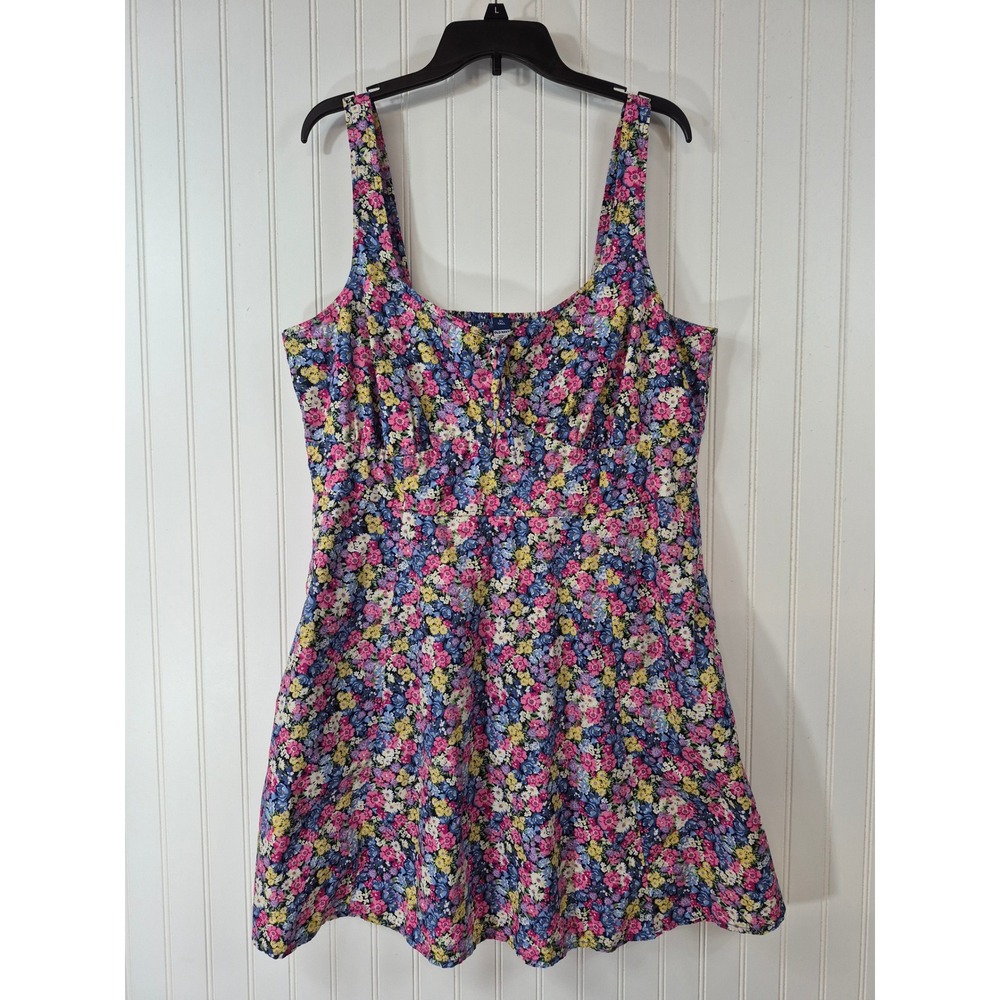 Old Navy Floral Fit & Flare Mini Dress XL Tall Multicolor Smocked Sun Dress